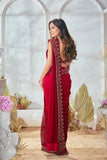 RED GEORGETTE SAREE