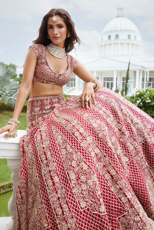 ISHQ RED BRIDAL LEHENGA