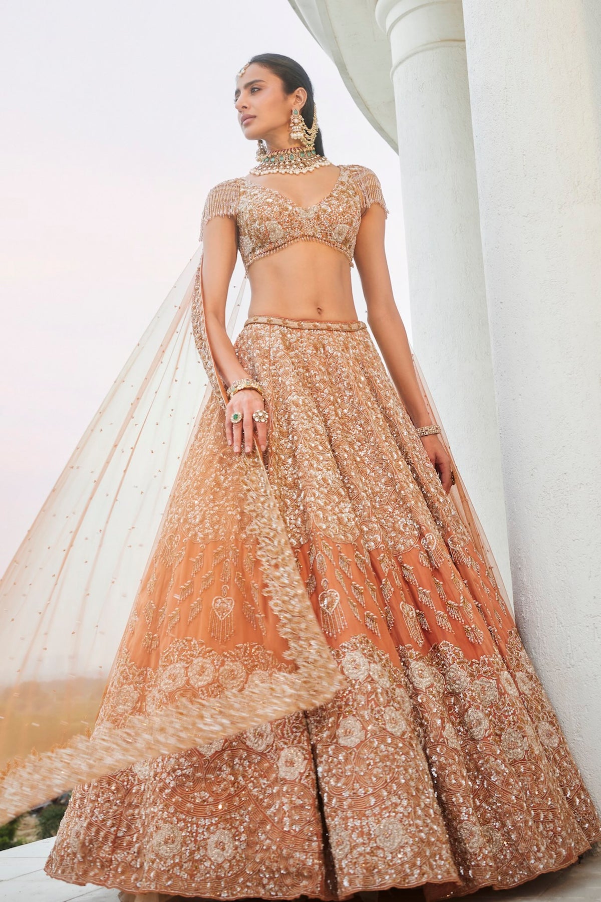 FIZA RUST LEHENGA