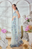 SKY BLUE SEQUIN SAREE