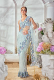 SKY BLUE SEQUIN SAREE