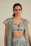 BLUE LONG CAPE SET
