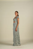 BLUE LONG CAPE SET