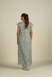BLUE LONG CAPE SET