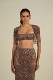 BROWN SKIRT SET