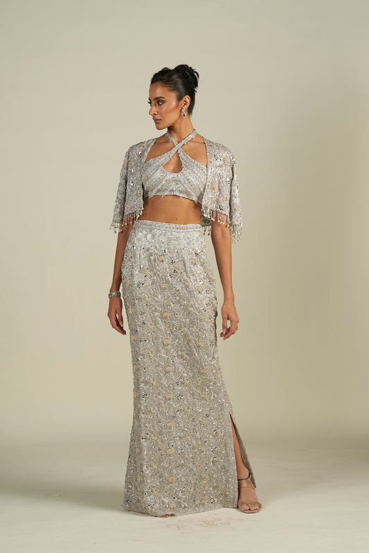 GREY SKIRT SET