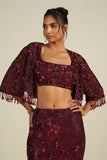 CHERRY RED SKIRT SET