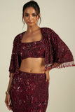 CHERRY RED SKIRT SET