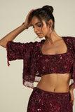 CHERRY RED SKIRT SET