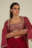 FUCHSIA PINK LONG CAPE