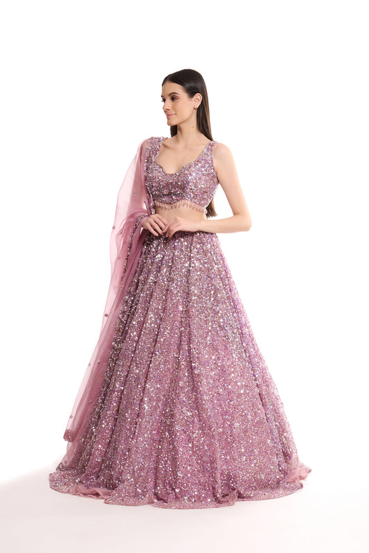 surabhi chopra pink bridal lehenga