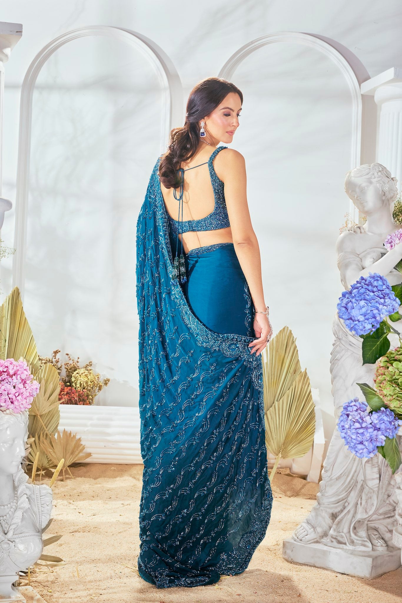 blue saree surabhi chopra label