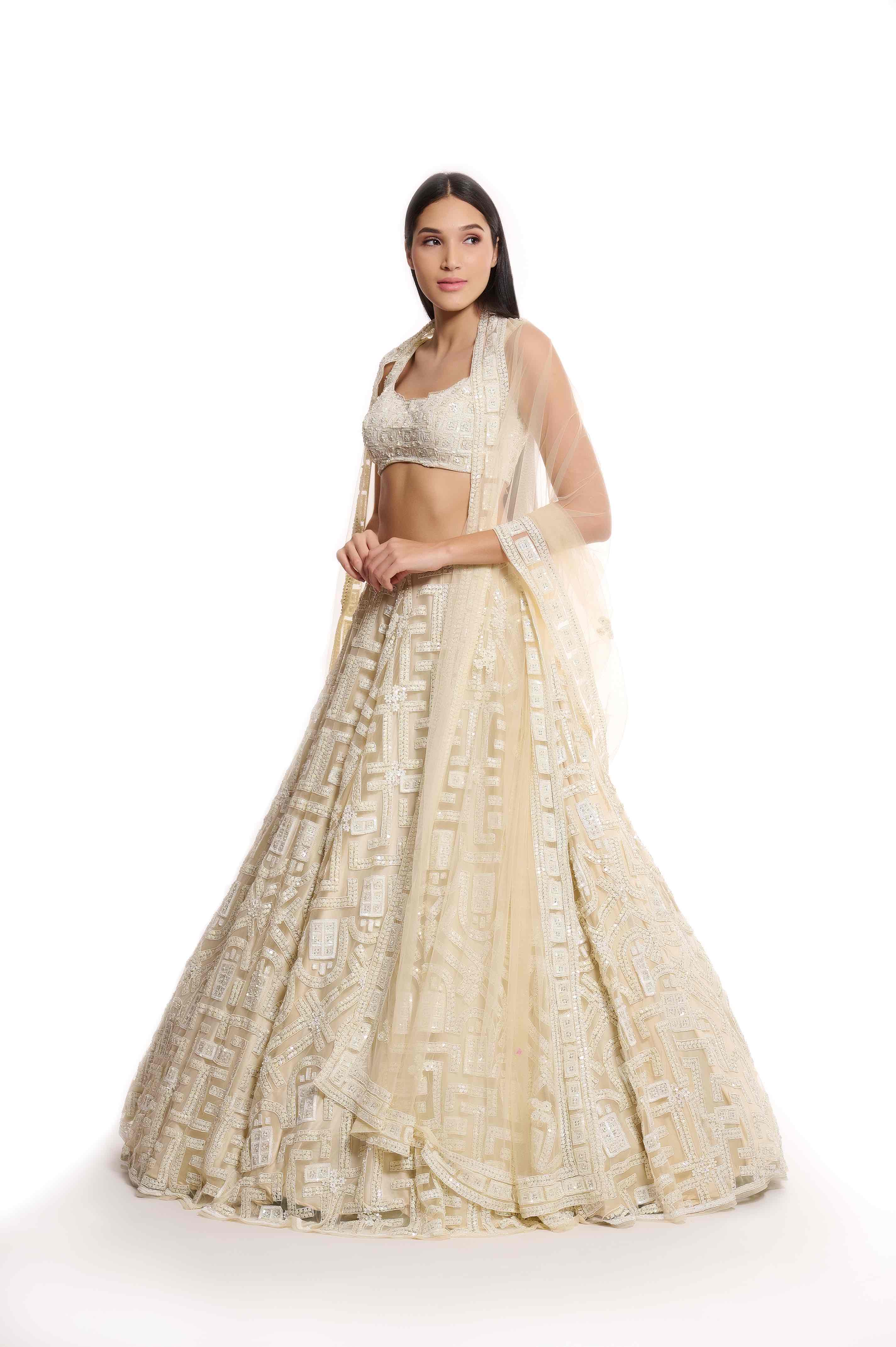 white lehenga