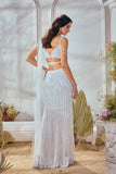 WHITE PEARL SAREE