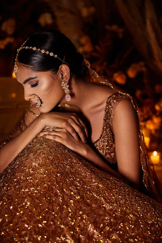 brown colour lehenga for bride