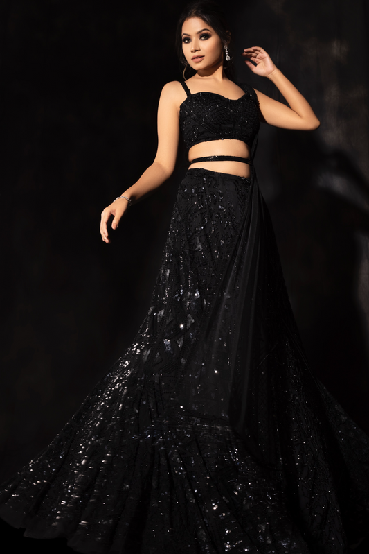 black lehenga