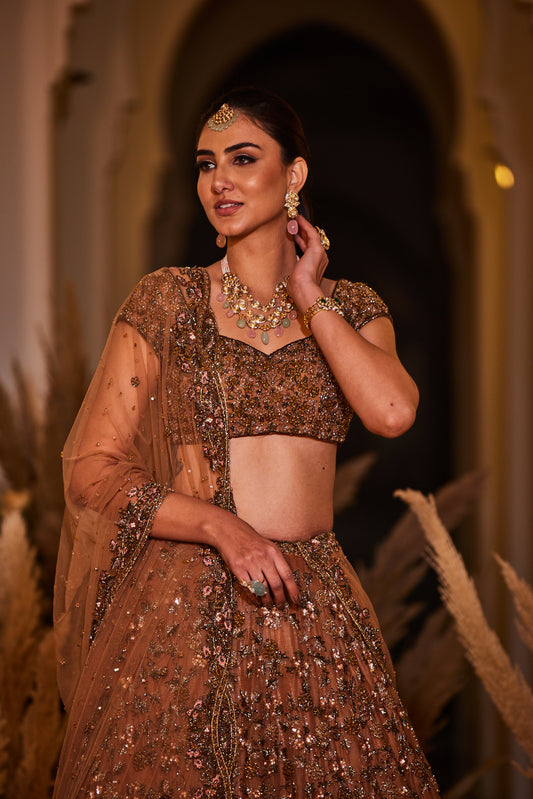 brown lehenga for wedding